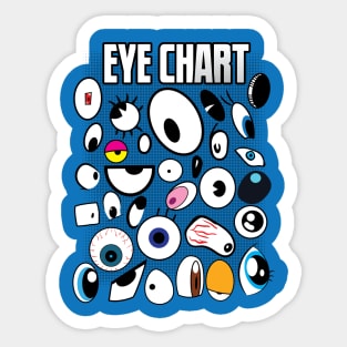 Eye Chart with Cartoon Eyes Sticker